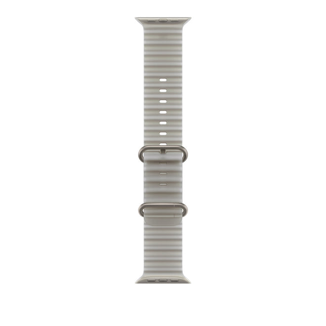 רצועת Apple Ocean Band ל-Apple Watch 49mm אפור שקוף עם גימור טיטניום טבעי