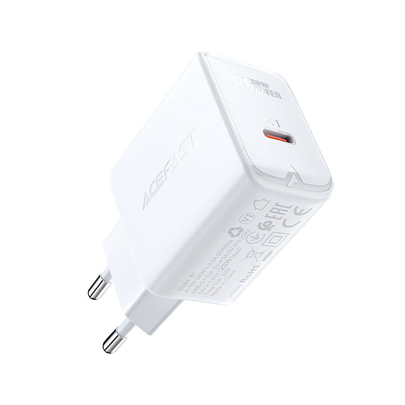 מטען קיר Acefast 20W USB-C + כבל USB-C ל-Lightning