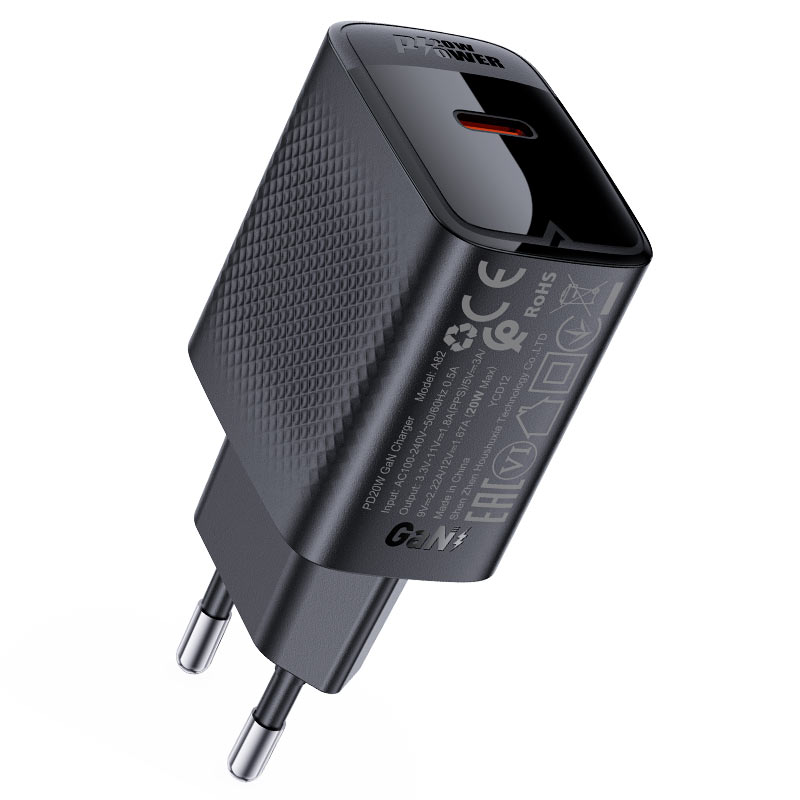 מטען קיר Acefast 20W USB-C שחור