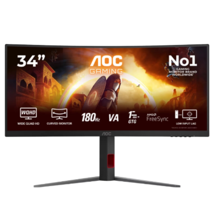 AOC CU34G4 UWQHD HDR10 34" 180 Hz מסך גיימינג קעור