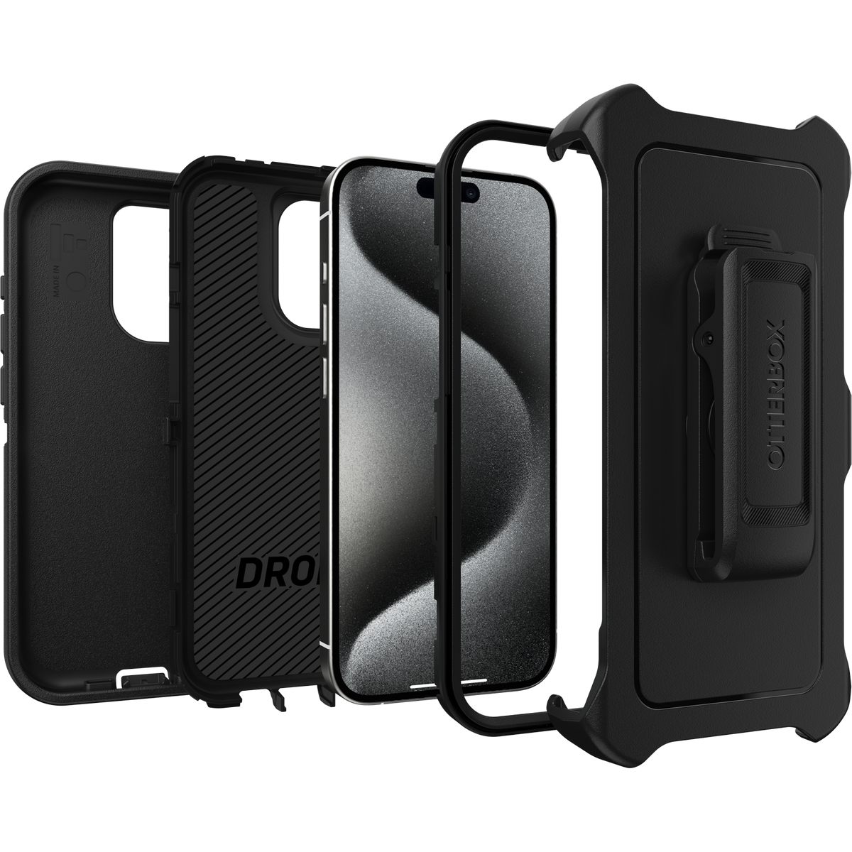 כיסוי OtterBox Defender ל-iPhone 15 Pro שחור