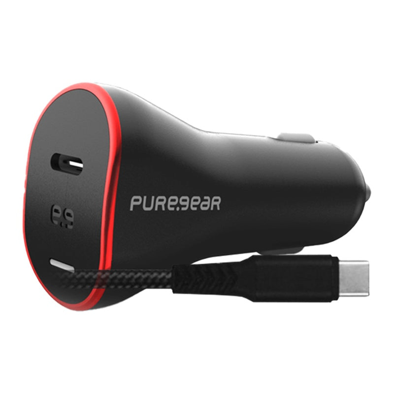 מטען רכב מהיר 45W GaN II עם יציאת USB-C וכבל USB-C מבית PureGear
